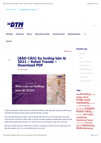 [BÁO CÁO] Xu hướng bán lẻ 2021 - Retail Trends 