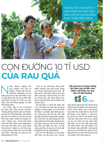 Con đường 10 tỉ USD của rau quả